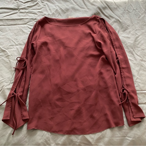 Wilfred maroon tie sleeve blouse - Picture 3 of 4